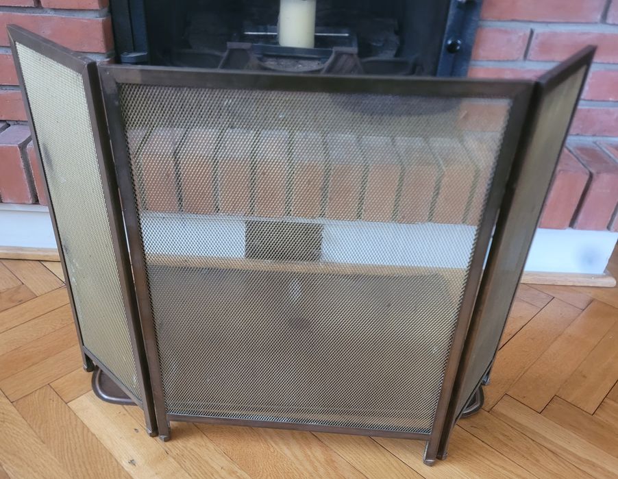 Regulowana osłona kominkowa mosiadz 80 x 55 cm