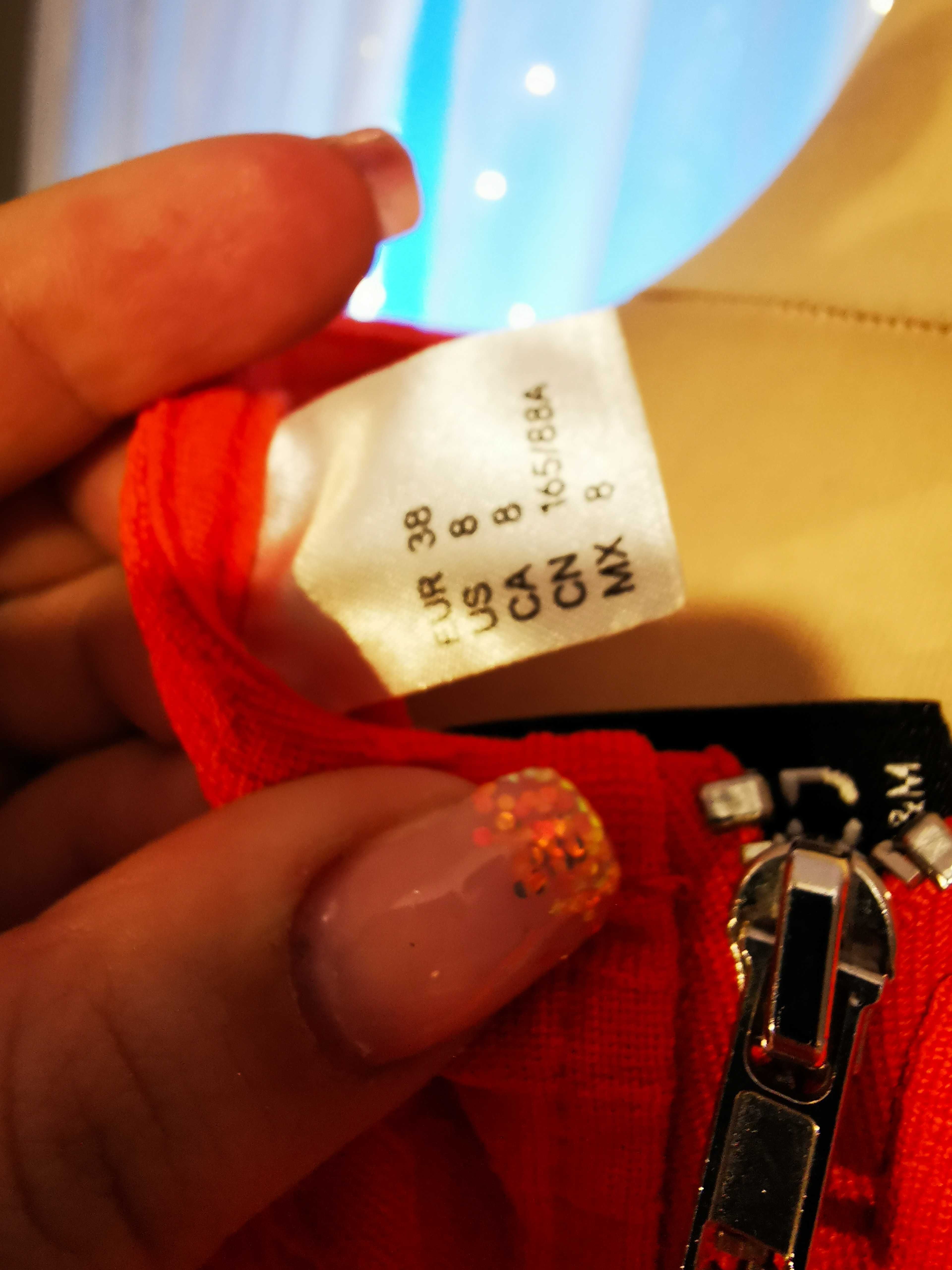 Sukienka letnia codzienna czerwona H&M