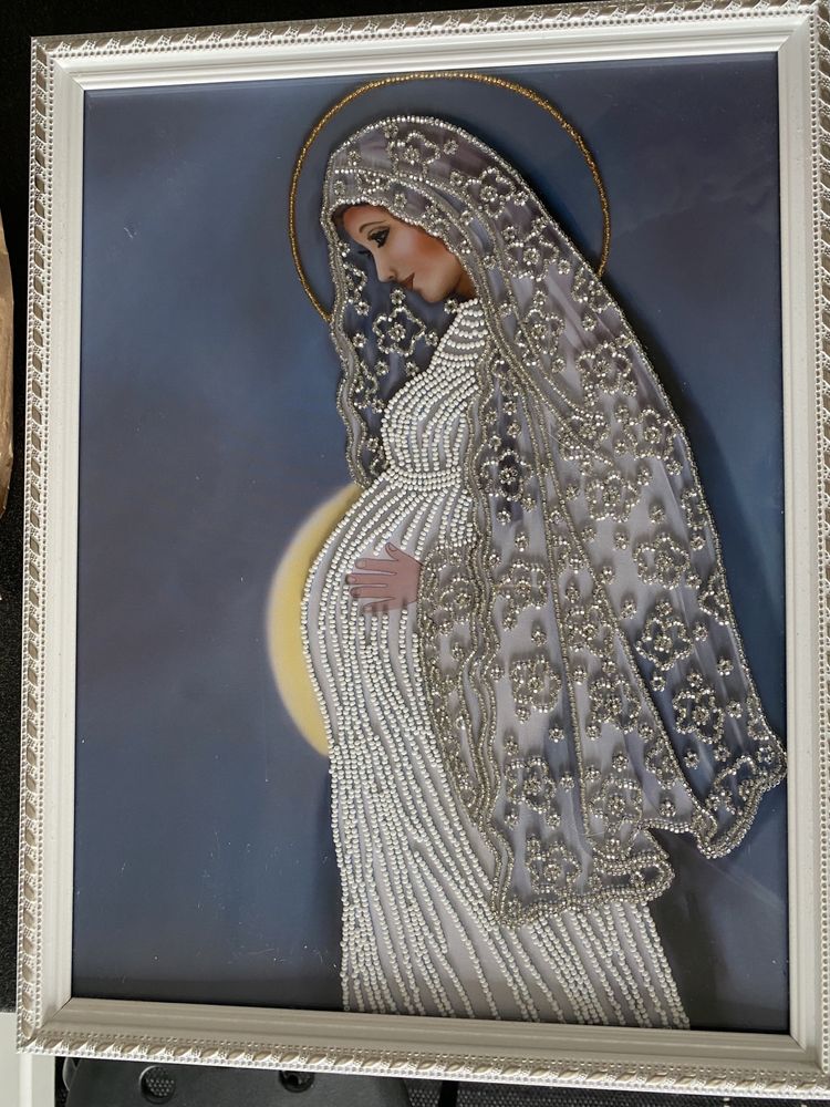 Вышивка бисером картина беременная мадонна