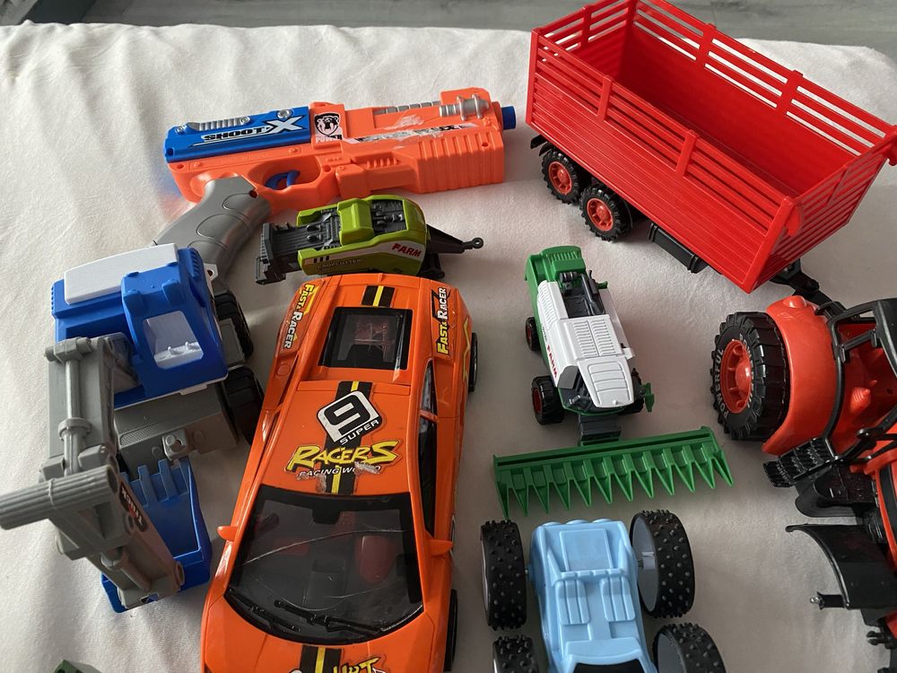 Zestaw zabawek dla chłopca koparka auto traktor