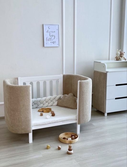 Дитяче ліжечко трансформер Ovalbed 3в1 букле Buckle Beige