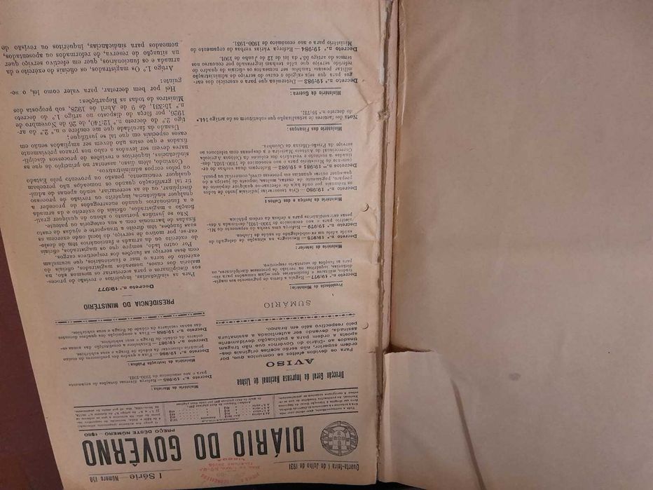 Diários do Governo antigos