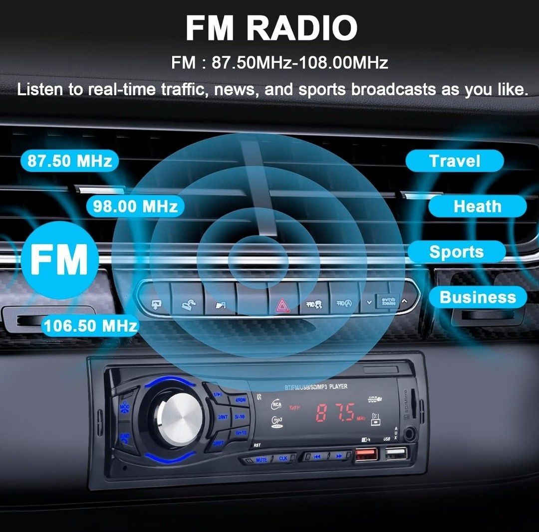 Autorádio bluetooth com comando