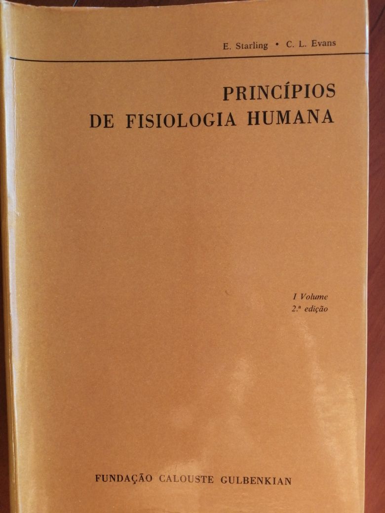 Principios da Fisiologia Humana 2 livros edição Calouste Gulbenkian