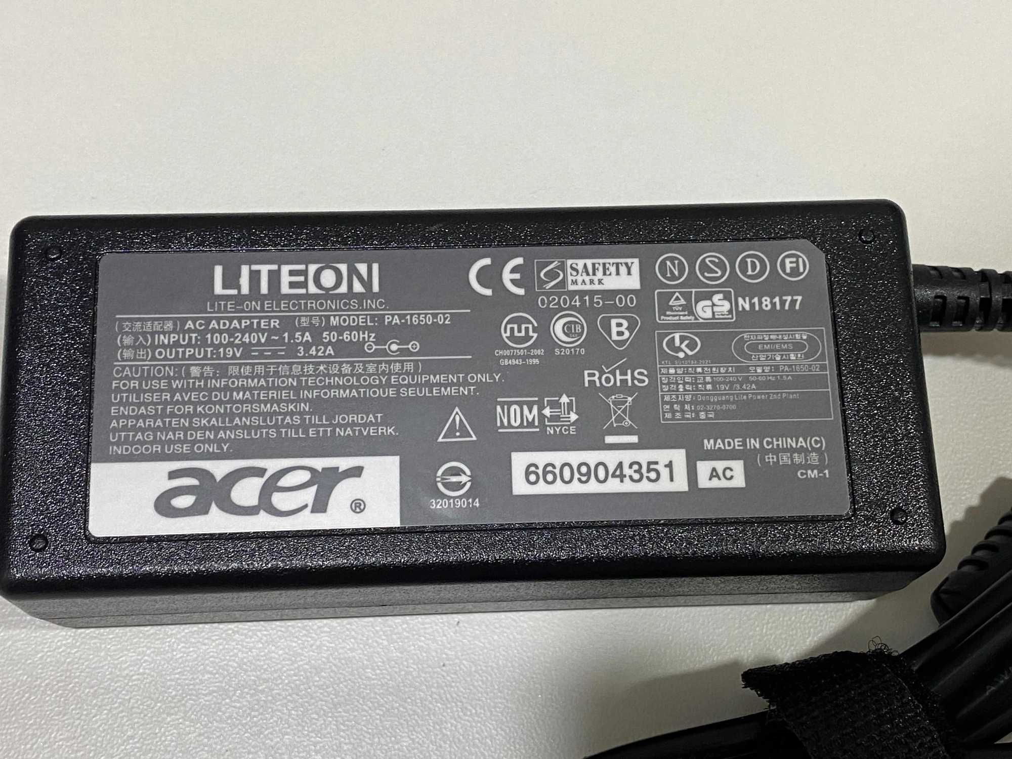 ACER Блок живлення для ноутбука ACER 65W 19V 3.42A 5.5x1.7 мм