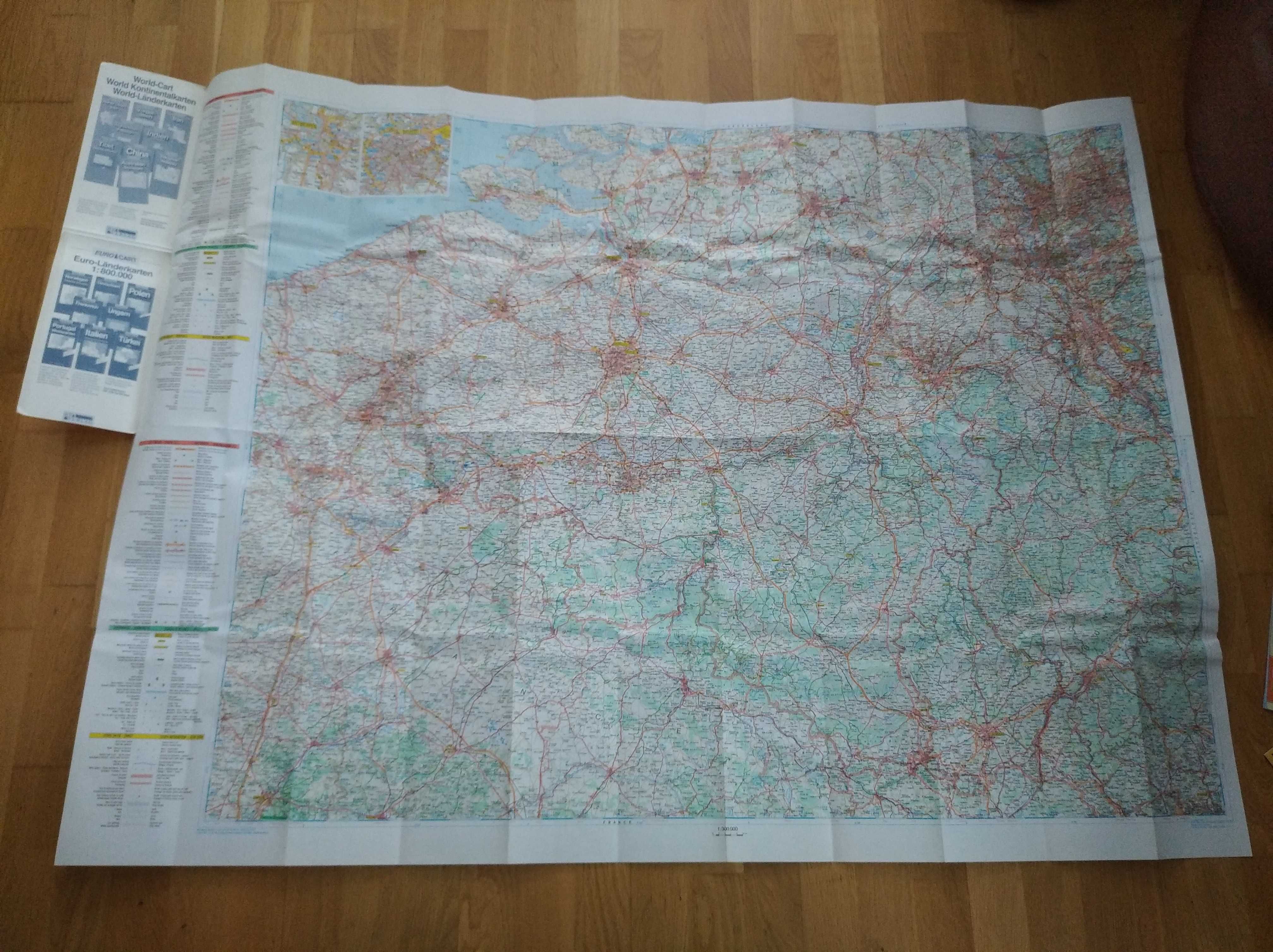 Mapa Belgia Luksemburg samochodowa Euro Cart papierowa