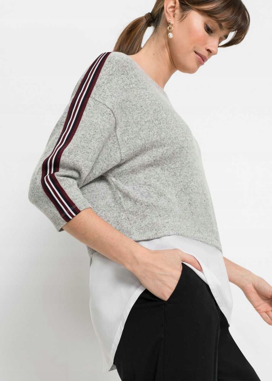 B.P.C bluza z koszulą 2w1 32/34.