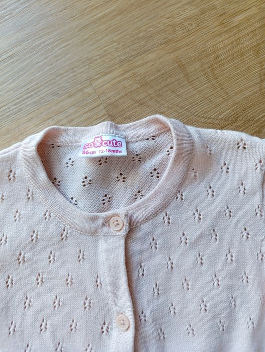 Sweterek rozpinany niemowlęcy ażurowy i tunika rozmiar 86 So Cute