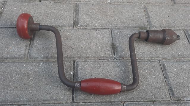 Stara wiertarka ręczna prl wiertarka korbowa loft desing vintage