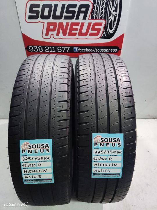 2 pneus semi novos michelin 225-75r16 c - oferta dos portes