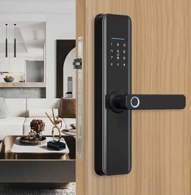 Дверний електронний замок із сенсорним дисплеєм, відбитком пальця