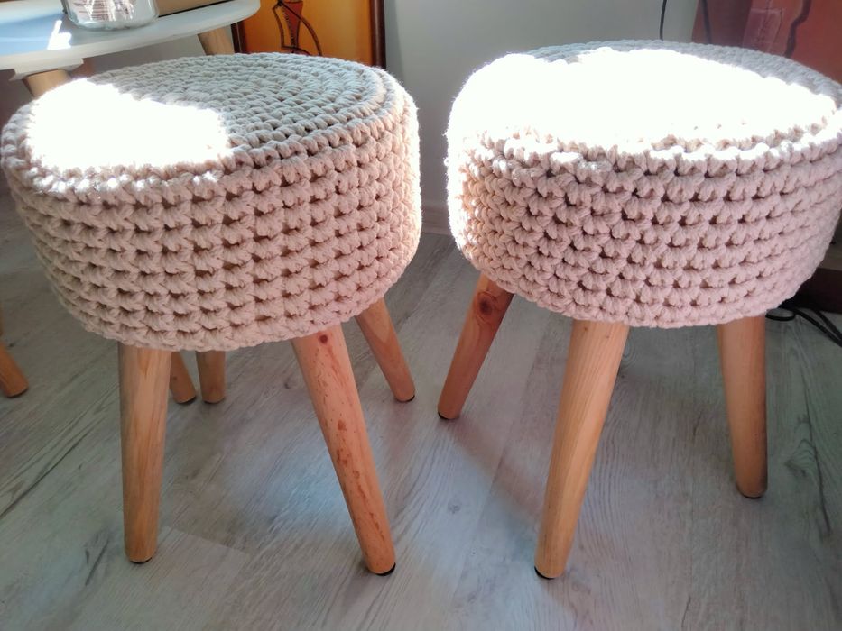 Puf skandynawski, 2 sztuki, nowe