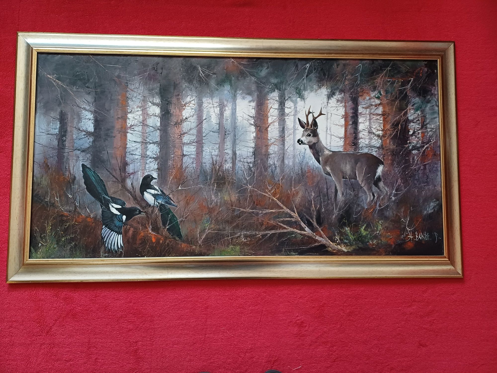 Stary obraz na płótnie HARRY BONDE PETERSEN (1918- 1999)
