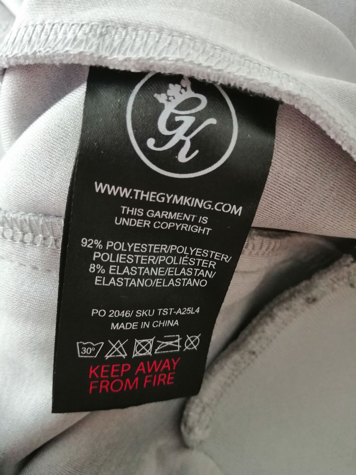 Szaro biała męska bluza rozpinana kaptur Gym King, rozmiar XL