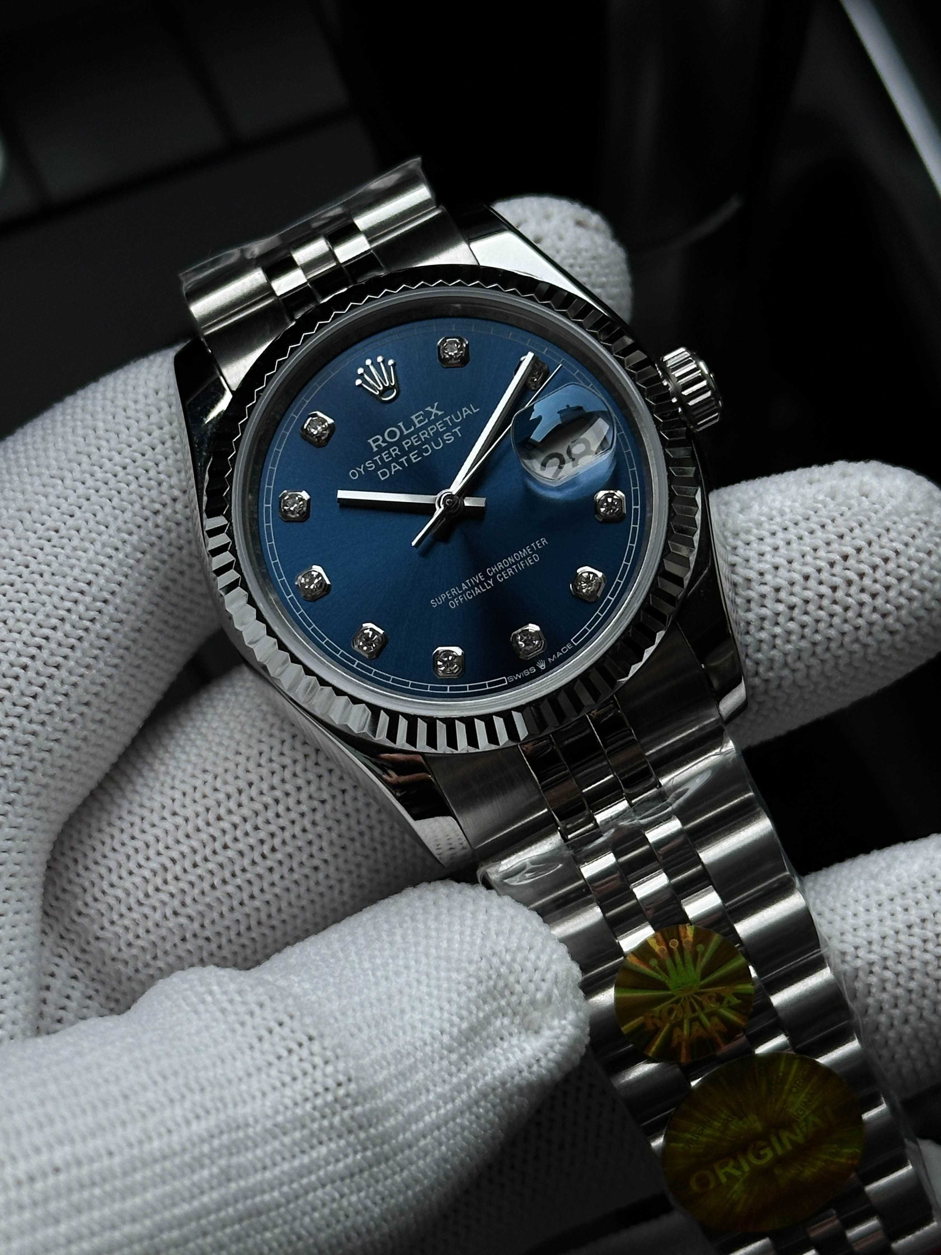 Швейцарские женские часы Rolex Datejust Blue Diamond 36 mm - Lady