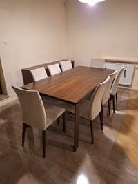 Rozkładany stół drewniany Klose + 8 krzeseł