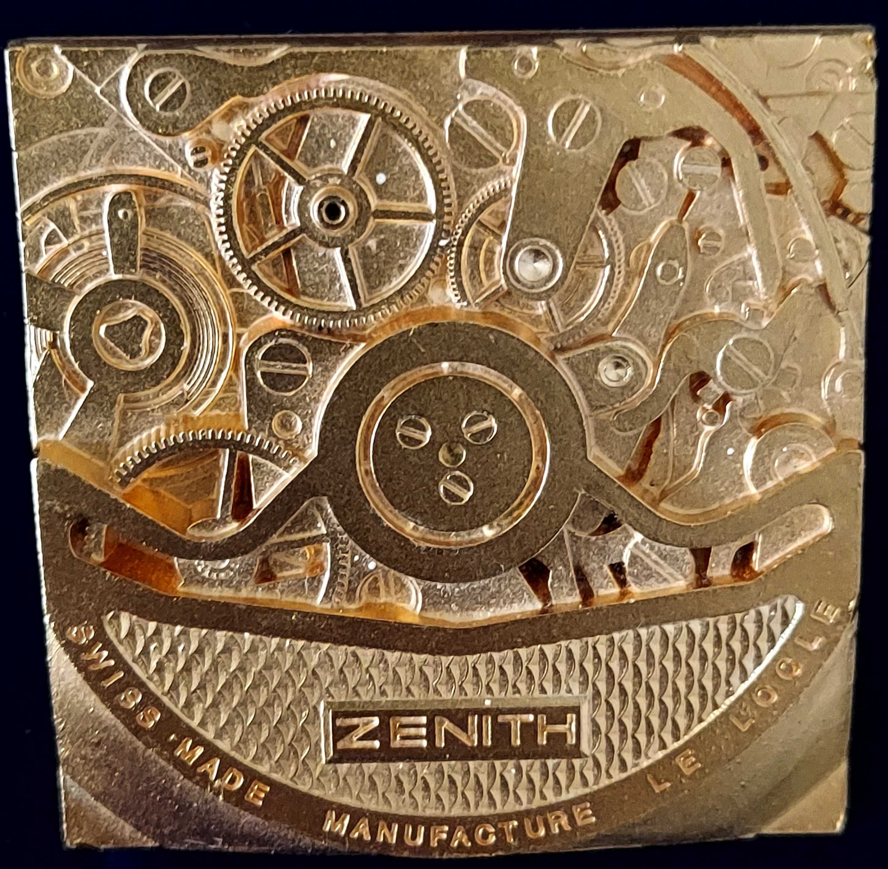 Placa Manufacture  ZENITH SWISS MADE Plaqué Ouro