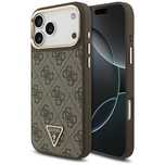 Etui Guess 4G Triangle Logo MagSafe na iPhone 17 Pro Max - brązowo-zło