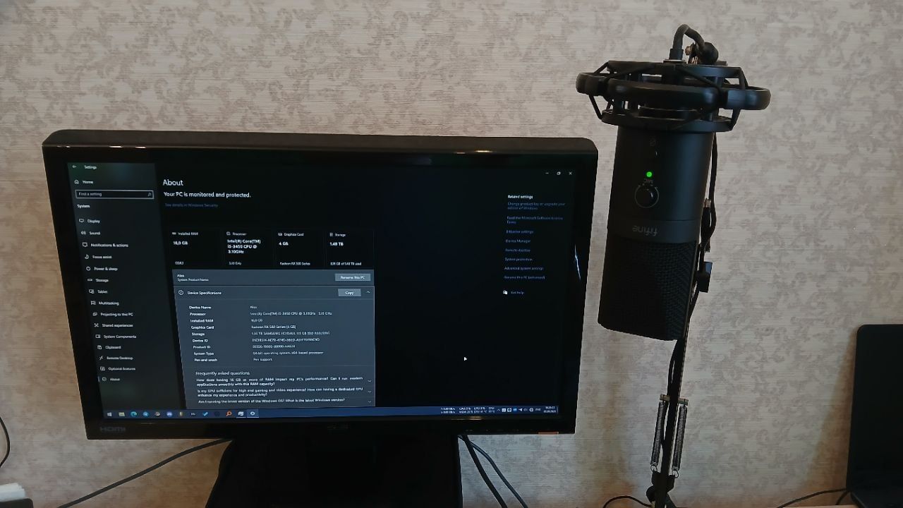 Комплект компьютер+монітор+студійні навушники+мікрофон+клавіатура+миш