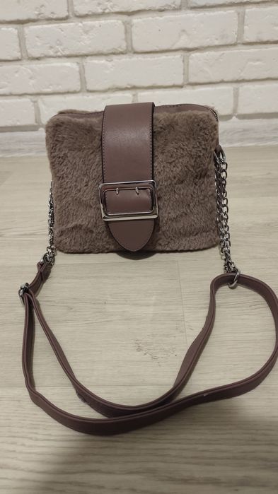 Клатч з екошкіри та екохутра