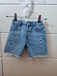 Spodenki jeansowe Zara r. 104 z przetarciami