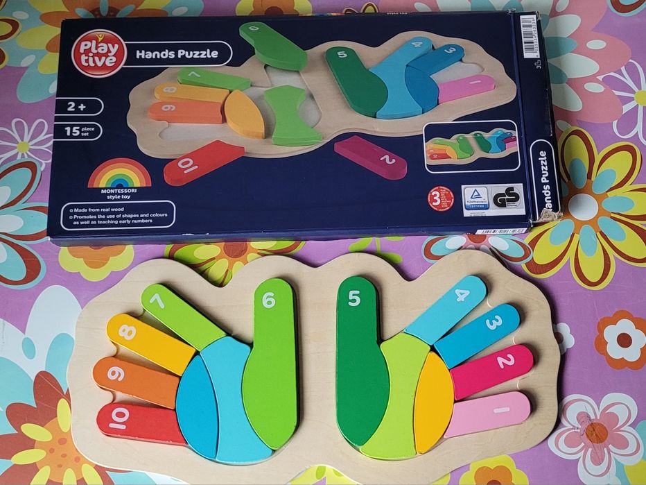 Drewniane układanki PlayTIve hands puzzle i balance game