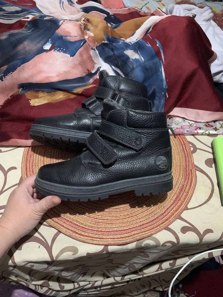 Чоботи ботинки зимові дитячі чорні шкіряні Antec shoes