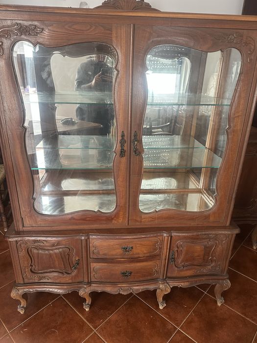 conjunto antigo em madeira maciça
