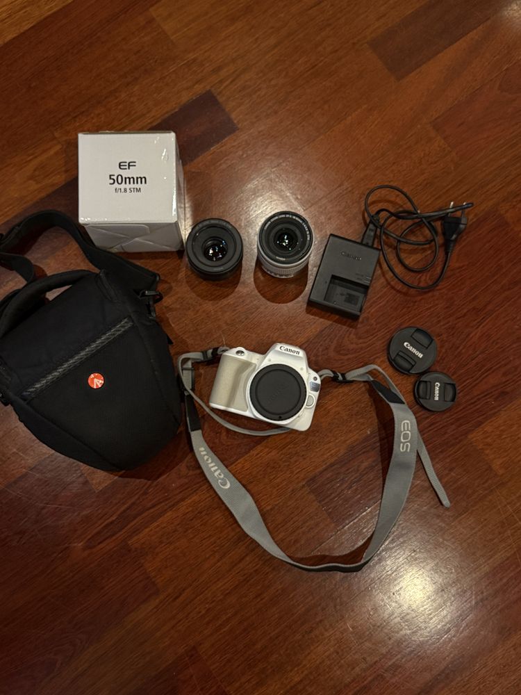 Canon 200D + 2 lentes + carregador + bolsa proteção
