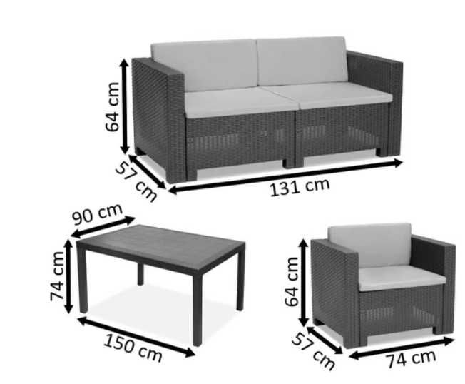 Садові меблі з техноротанга.Виробник Італія