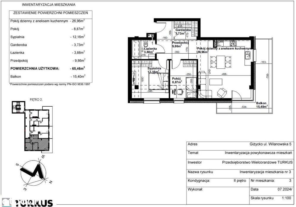 Na sprzedaz duże mieszkanie 65m2 ul.Wilanowska