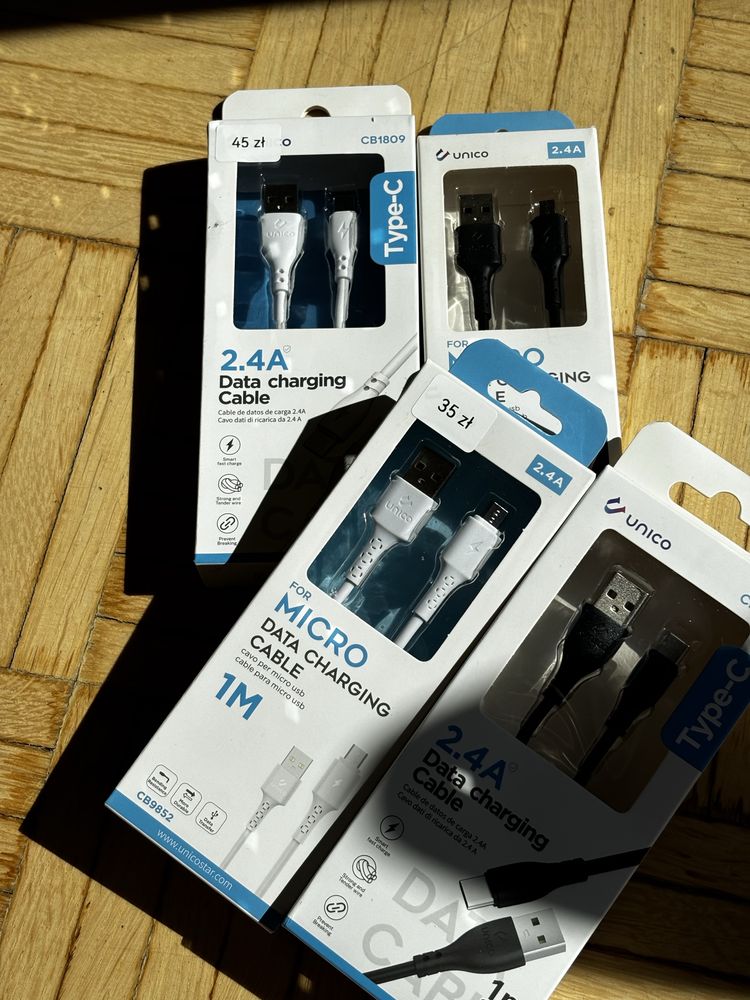 SPRZEDAŻ Kable Ładowarki micro USB typ c