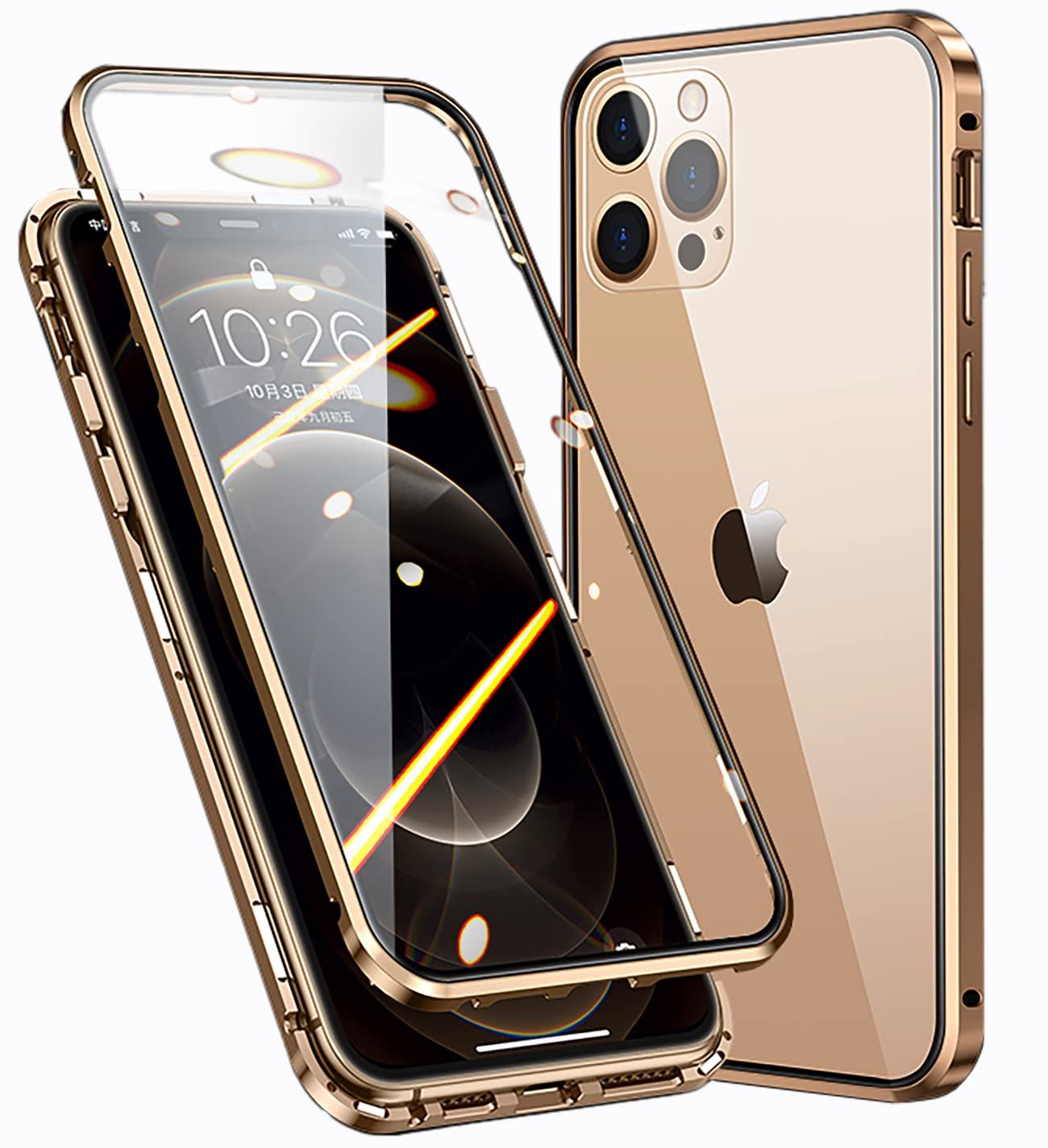 Etui na iPhone 12 Pro adsorpcja magnetyczna metalowa ramka 360°