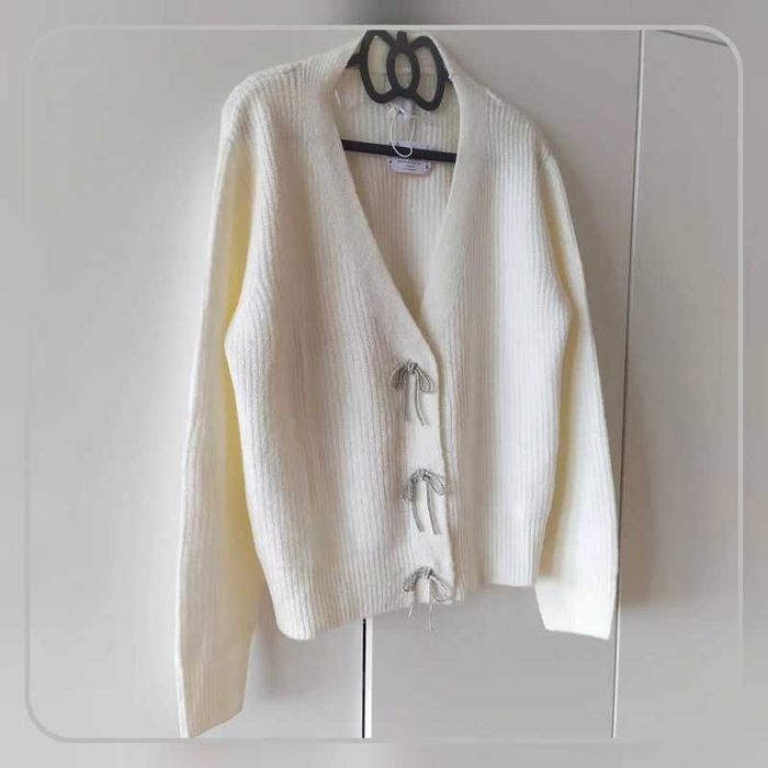 2 sztuki Sweter rozpinany kardigan M czarny biały
