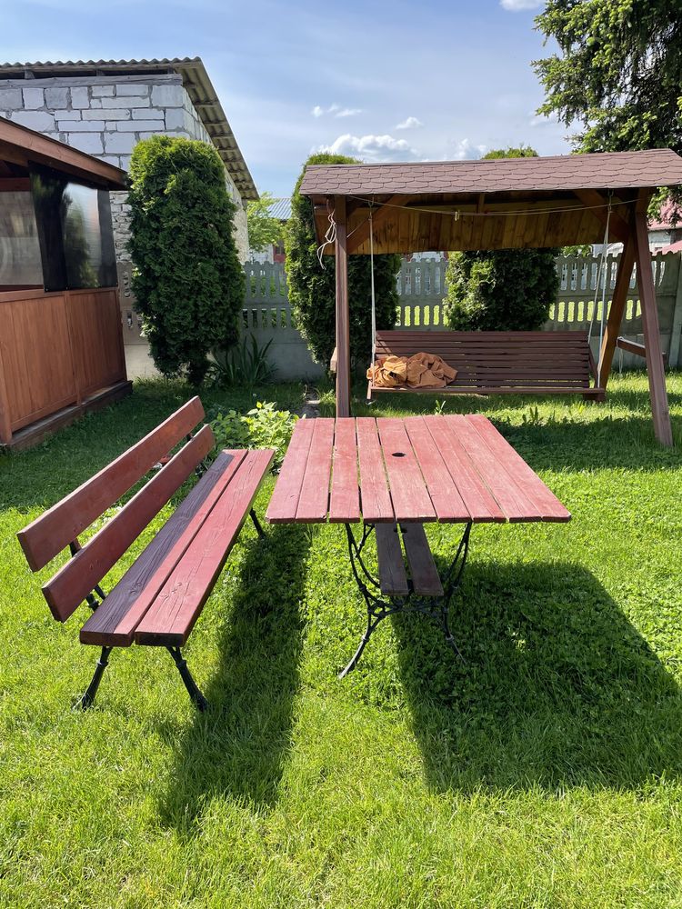 Stół z ławą do ogrodu