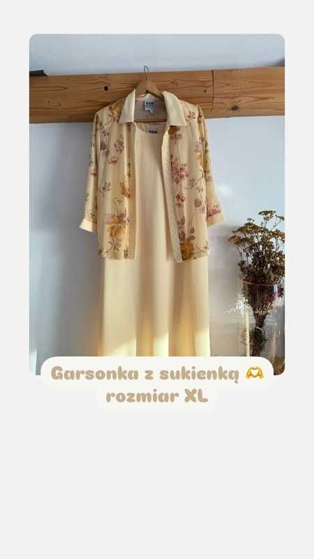 Sukienka kobieca garsonka elegancka komplet strój komunia wesele XL/42