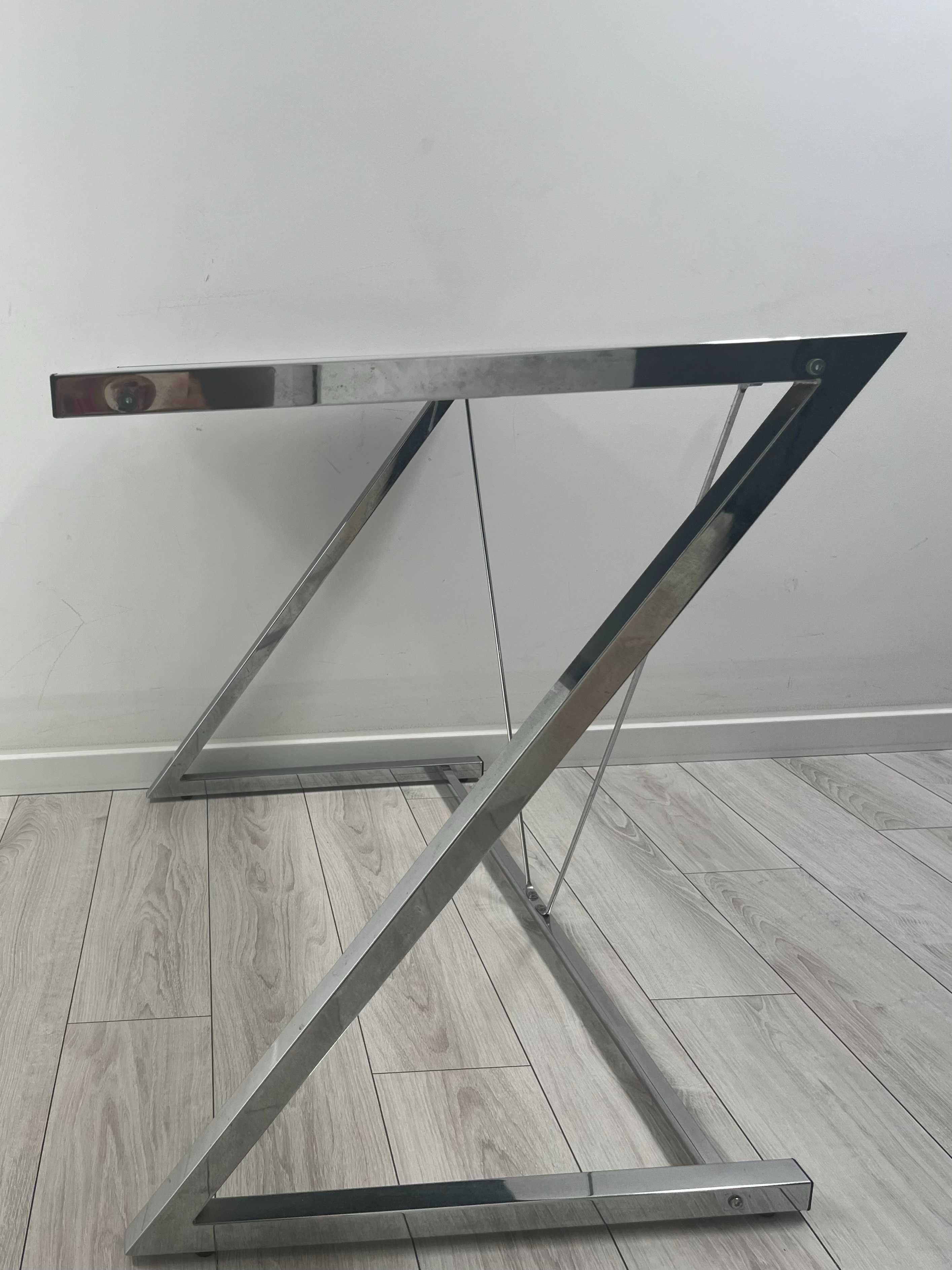 Secretária/mesa de apoio com tampo de vidro preto
