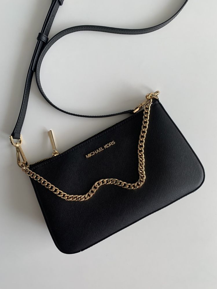 Чорна сумка через плече Jet Set Saffiano Crossbody bag Michael Kors