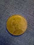 Moneta, odwrotka 20 centimes, francja 1974
