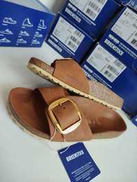 Madrid Birkenstock Cognac big Buckle