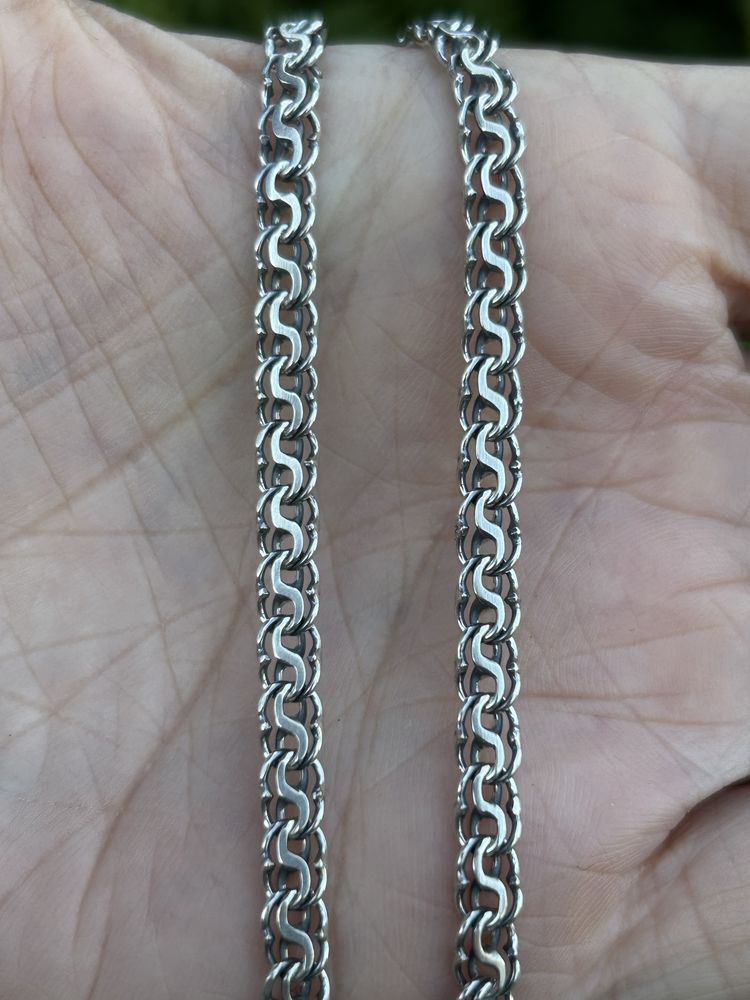 Серебряная цепочка с подвекой «Печатка Велеса», серебро 925