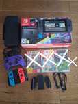 Konsola Nintendo Switch +2 gry, Mariokart, Fortnite, stacja, karta 256