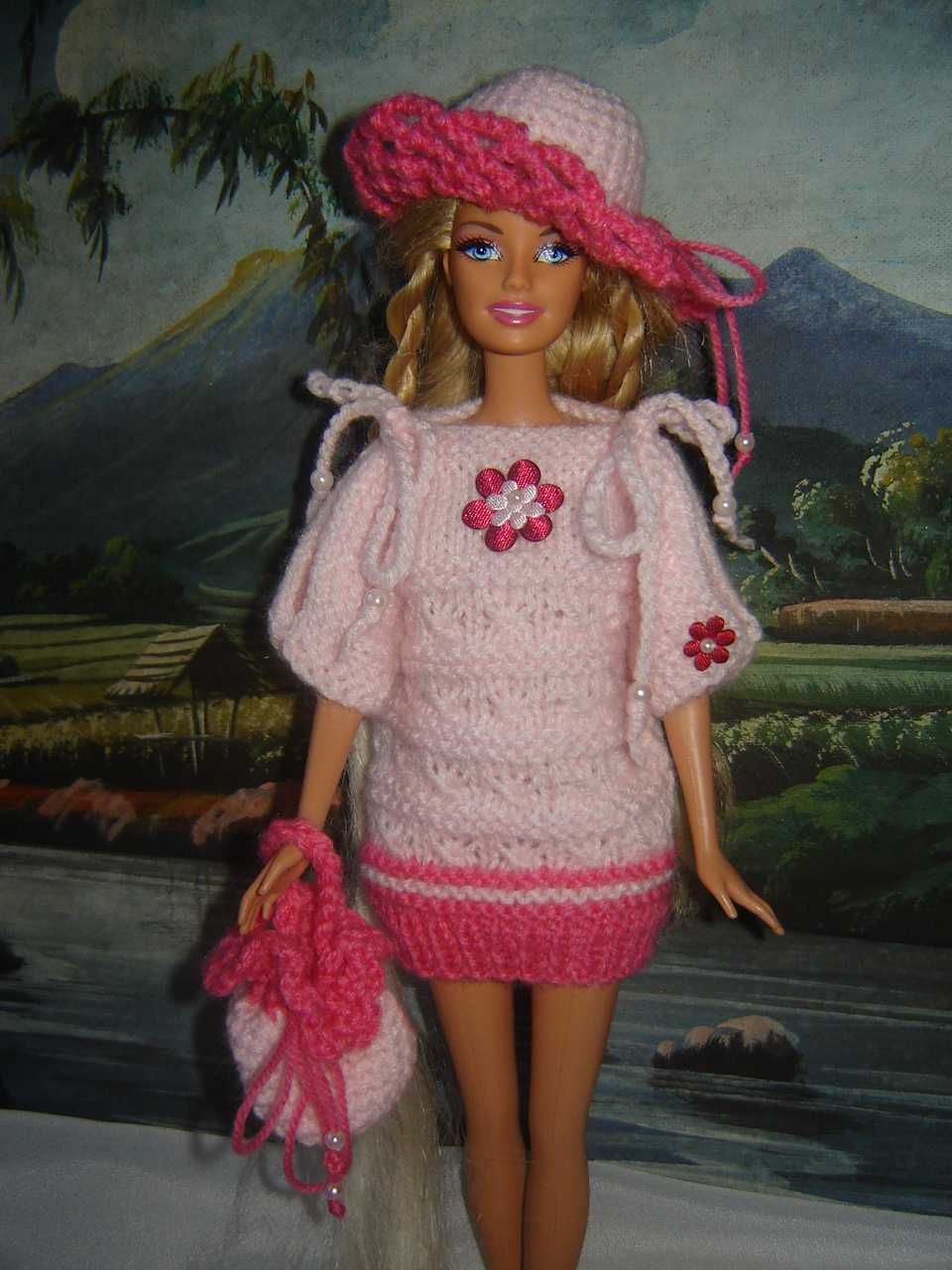 Ubranka dla lalki Barbie - kolor różowy