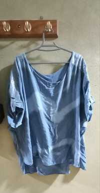 Tshirt blusa tamanho L azul com brilhantes