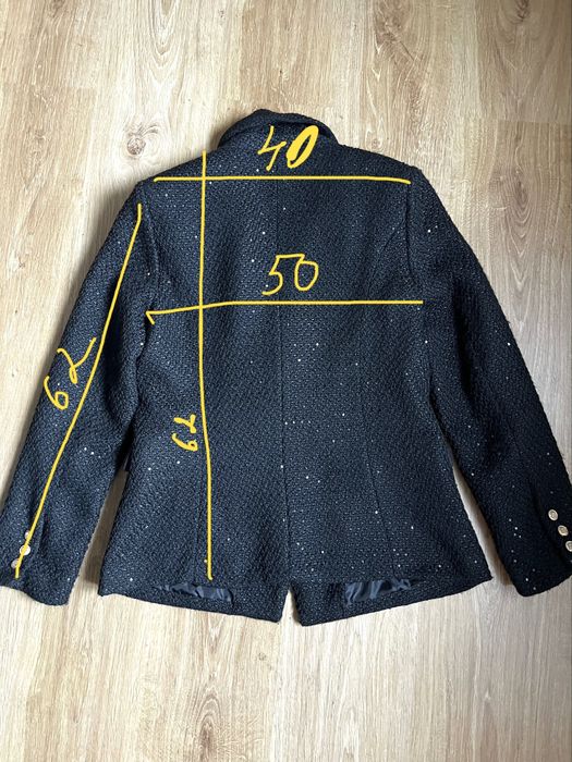 Чорний твідовий піджак Attentif paris