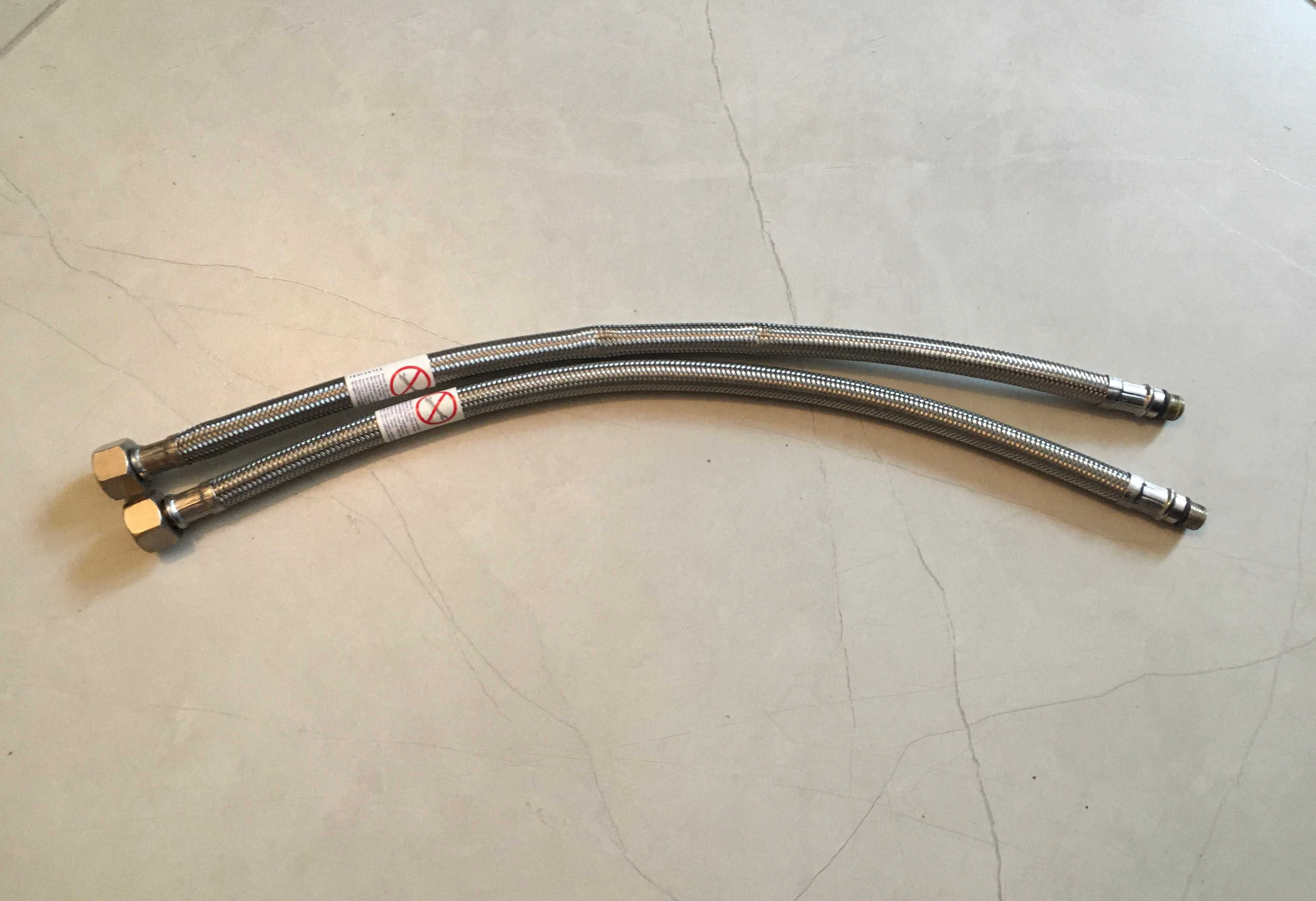 2x Wężyk Wąż Przyłączeniowy do Baterii Elastyczny 3/8' x M10 40 cm
