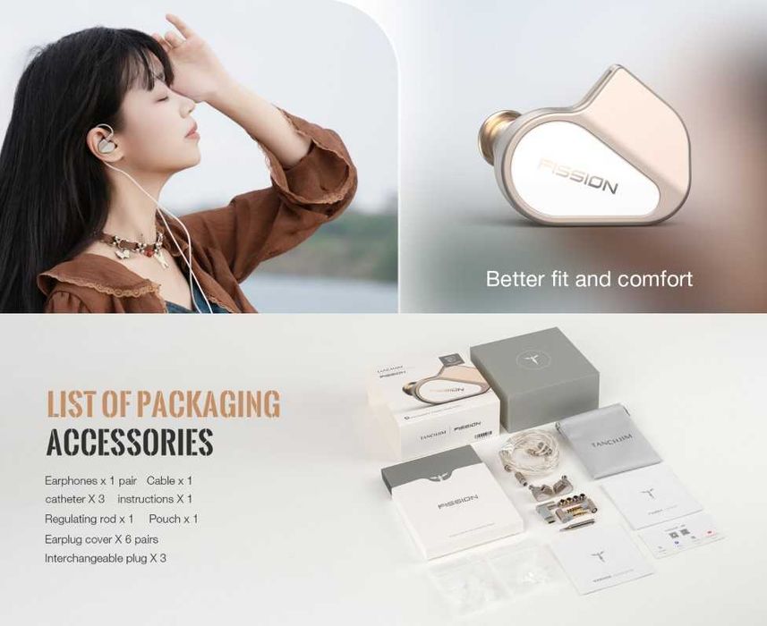 ‼️ TANCHJIM Fission - динамические IEM's наушники (5th Generation DMT)