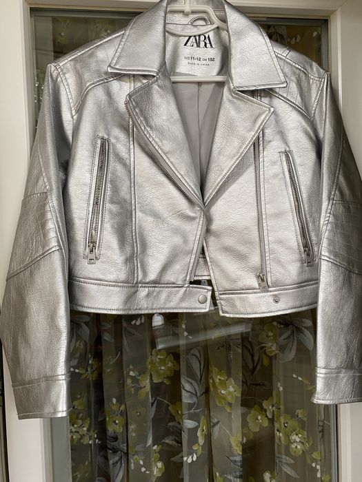 Кожаная куртка ZARA+ подарок11-12 лет
