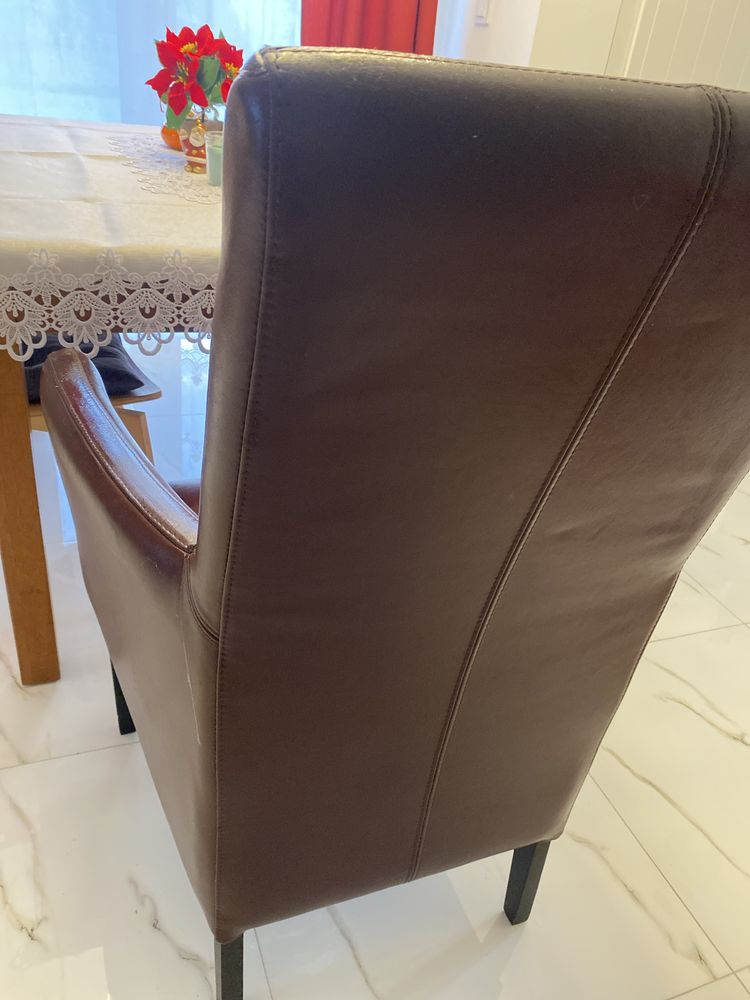 Fotel ze skóry naturalnej ciemny bordo, fotel skorzany