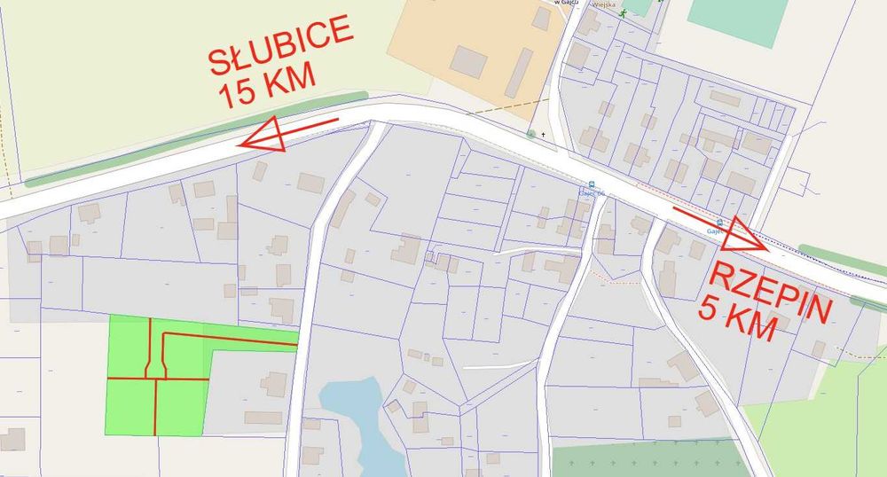 Działki budowlane z WZ, media, przy lesie i stawie – Gajec k. Rzepina